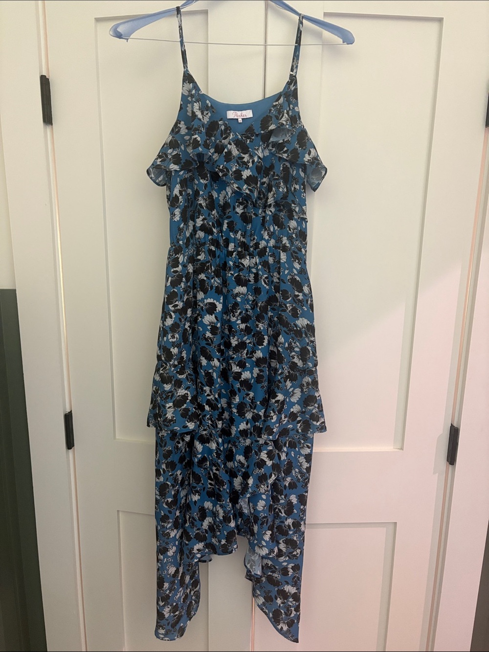 Parker Blue Floral High-Low Maxi Dress